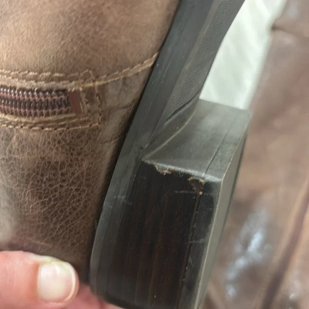 Franco Sarto Brown Leather Knee-High Boots  9.5